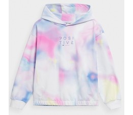 Bluza dziewczęca z kapturem 4F 4FJSS23TSWSF275 91A