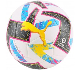 Piłka nożna Puma Orbita LaLiga 1 Hybrid biało-czarno-niebieska 83866 01