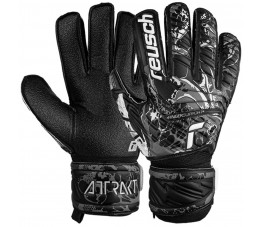 Rękawice bramkarskie Reusch Attrakt Resist Finger Support czarno-szare 5370610 7700