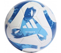 Piłka nożna adidas Tiro League Thermally Bonded biało-niebieska HT2429