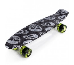 Deskorolka Meteor Multikolor Skulls czarno-szara 22607