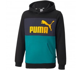 Bluza dla dzieci Puma ESS Block Hoodie FL B czarno-niebiesko-granatowa 849081 27