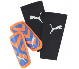 Ochraniacze piłkarskie Puma Ultra Light Sleeve pomarańczowo-niebieskie 30873 01