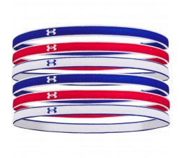 Opaska na głowę Under Armour mini headbands 6pak OSFA biała, czerwona, niebieska 1286016 400