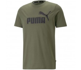 Koszulka męska Puma Essential Logo zielona 586667 36