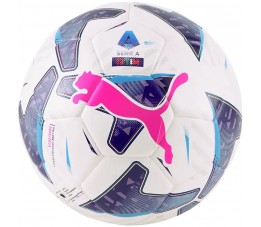 Piłka nożna Puma Orbita Serie A Hybrid biało-fioletowo-różowa 84002 01