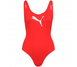 Kostium kąpielowy damski Puma Swim Women Swimsuit 1P czerwony 907685 02