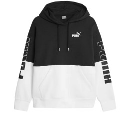 Bluza damska Puma Power Colorblock Hoodie FL czarno-biała 676023 01