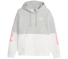 Bluza damska Puma Power Colorblock Hoodie FL szaro-biała 676023 04