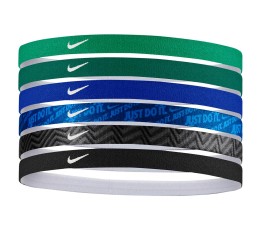 Opaski na włosy Nike Printed 6szt. zielone, niebieskie, czarne N0002545305OS
