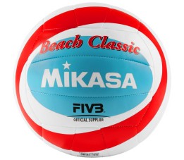 Piłka siatkowa plażowa Mikasa Beach Classic biało-czerwono-niebieska BV543C-VXB-RSB