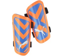 Ochraniacze piłkarskie Puma ULTRA Light Strap pomarańczowo-niebieskie 30875 01