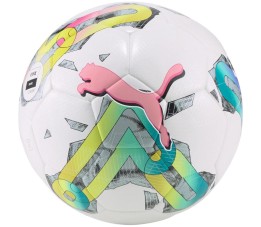 Piłka nożna Puma Orbita 4 HYB FIFA Basic biało-zielono-różowa 83778 01