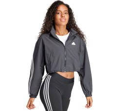 Kurtka damska adidas FI 3S WND WB szara IS3660