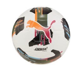 Piłka nożna Puma Orbita 5 Fusion biało-pomarańczowo-czarna 84331 01