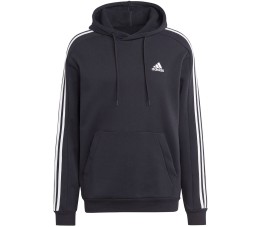 Bluza męska adidas Essentials Fleece 3-Stripes Hoodie czarna IB4028