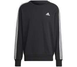 Bluza męska adidas Essentials French Terry 3-Stripes czarna IC9317