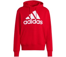Bluza męska adidas Essentials French Terry Big Logo Hoodie czerwona IC9365