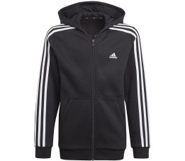 Bluza dla dzieci adidas Essentials 3-Stripes Hoodie czarna GQ8900