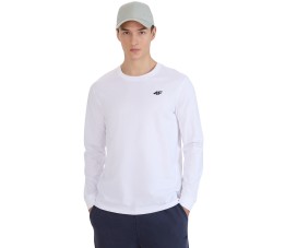Koszulka męska 4F Longsleeve M432 biała 4FWMM00TLONM432 10S