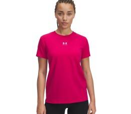 Koszulka damska Under Armour Rival Core SS fuksja 1383648 681