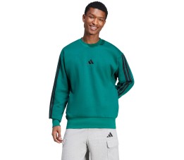 Bluza męska adidas Essentials 3-Stripes Fleece zielona JE6306