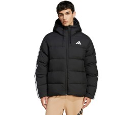 Kurtka męska adidas Essentials Climawarm 3 Stripes Puffer Down Hooded czarna JM4165