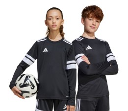 Koszulka dla dzieci adidas Squadra 25 Long Sleeve Jersey czarno-biała JJ0047