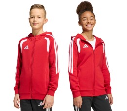 Bluza dla dzieci adidas Tiro 26 League Sweat Full Zip Hoodie czerwona KF9101