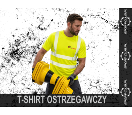 T-SHIRT OSTRZEGAWCZY GOLD FLUOR - Nadruk Gratis
