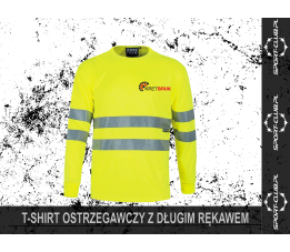 T-SHIRT OSTRZEGAWCZY Z DŁUGIM RĘKAWEM - Nadruk Gratis