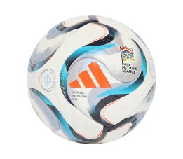 Piłka nożna adidas UEFA Nations League 26/27 Pro biało-niebiesko-pomarańczowa KE7539