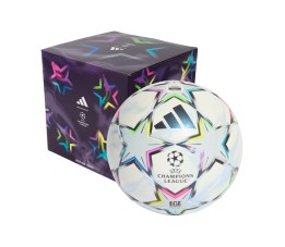 Piłka nożna adidas UCL League 26/27 League Stage Box biało-niebiesko-różowo-zielona KE9771