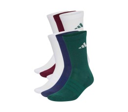 Skarpety adidas Cushioned Crew 6 par zielone, niebieskie, białe, bordowe KQ6769