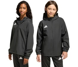Kurtka dla dzieci adidas Entrada 26 All Weather czarna JZ9104