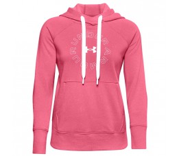 Bluza damska Under Armour Rival Fleece Metallic Hoodie różowa 1356323 668