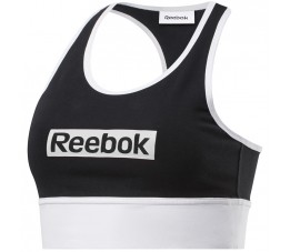 Stanik Reebok TE Linear Logo Bral czarno-biały FK6713