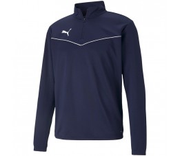 Bluza męska Puma teamRISE 1 4 Zip Top Peacoat-Pu granatowa 657394 06