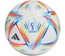 Piłka nożna adidas Al Rihla League Junior 290 biało-niebiesko-pomarańczowa H57797