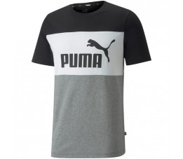 Koszulka męska Puma Essential Colorblock Tee czarno-szara 848770 01