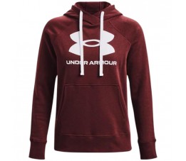 Bluza damska Under Armour Rival Fleece Logo Hoodie bordowa 1356318 690