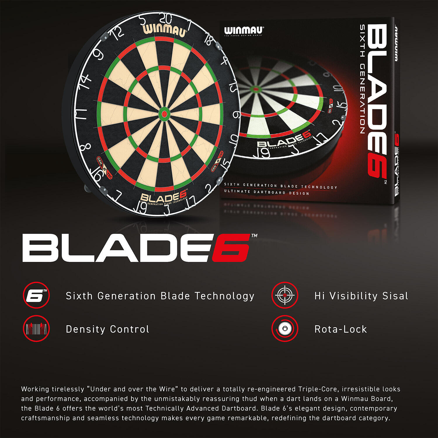 Tarcza dart sizal Winmau Blade 6 SPORTY, DARTS, Tarcze i Akcesoria