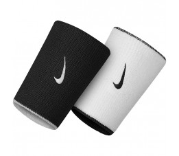 Frotki na nadgarstek Nike Dri-Fit Doublewide Wristbans 2 szt. czarno-białe NNNB0101OS