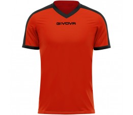 Koszulka Givova Revolution Interlock pomarańczowo-czarna MAC04 0110