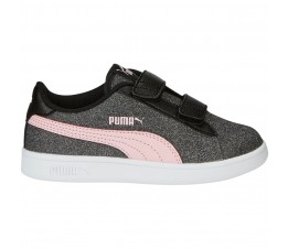 Buty dla dzieci Puma Smash v2 Glitz Glam V PS czarno-szare 367378 30