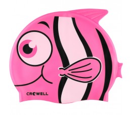 Czepek pływacki silikonowy dla dzieci Crowell Nemo Jr różowy