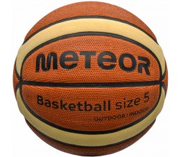 Piłka koszykowa Meteor Cellular 5 brązowo-kremowa 10100